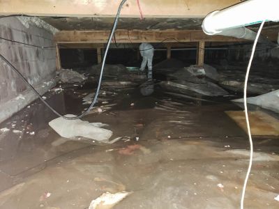 Water Damage Restoration Scene